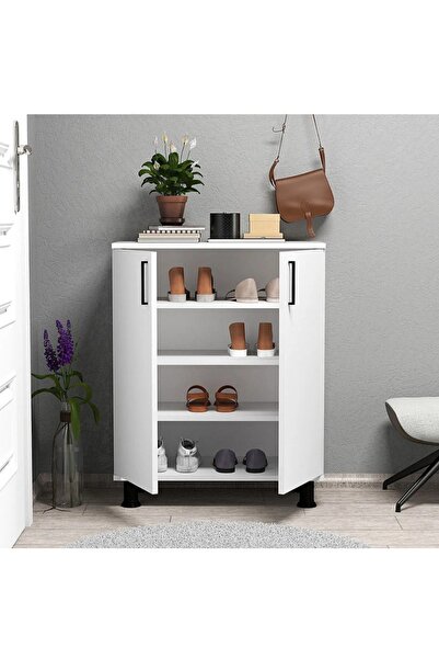 HSS Mobilya 12çift Ayakkabı 2 Kapaklı 4 Raflı Ayakkabılık , Hol , Mutfak Dolabı , Yatak Odası , Çok Amaçlı Dolap