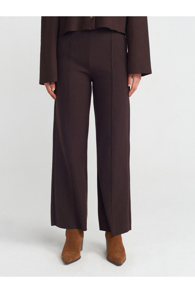 Dilvin 71819 Yüksek Bel Pantolon-Kahve