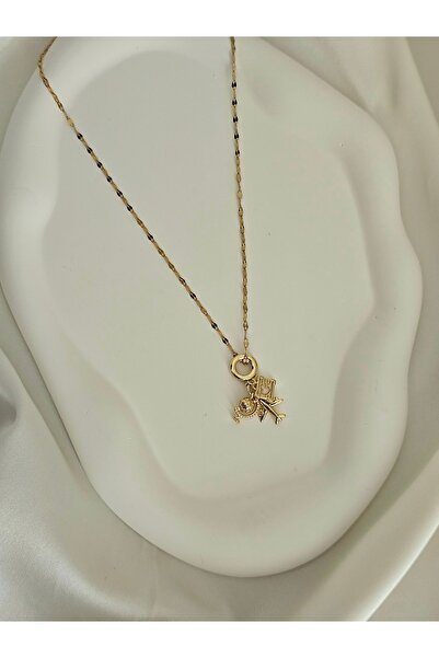 bej jewelry Uçak Detaylı Çelik Kolye