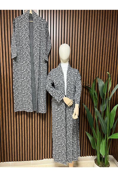 ayseningiyimevi Leopard Pattern Knitwear Cardigan