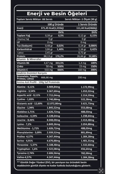 Nutriking Whey Isolate Protein 2000 gr 66 Servis Tarçınlı Salep