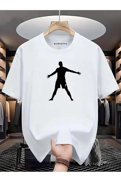 BENROMA 1 προϊόν για αγορές 6 και άνω Δώρο Hands Side White Printed Oversize T-shirt