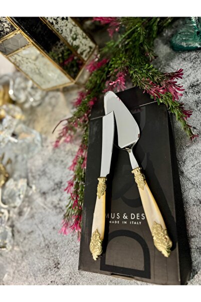 hediye Esterhomedecor Italian Set of 2 Pearlescent Cream Spoons