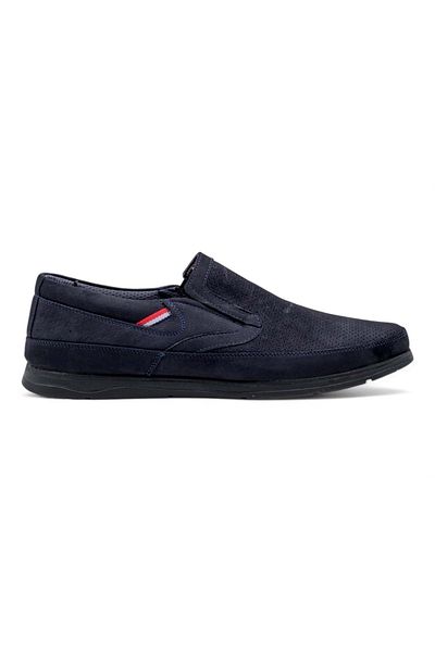 ZAC SHOES Pantofi plati ortopedici pentru bărbați ZAÇ 4090 bleumarin - perforați în nubuc