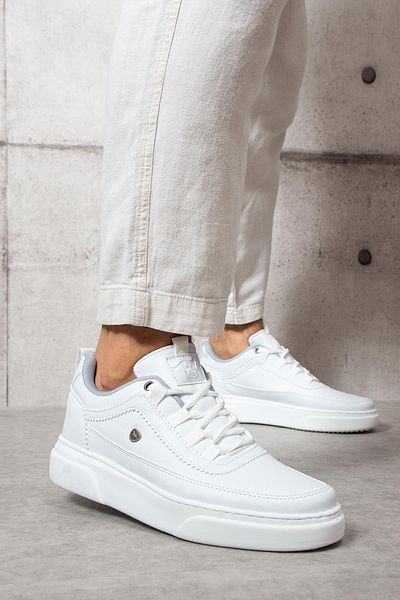 L.A Polo 515 White Color White Sole Lace up Casual Men's Sports Shoes