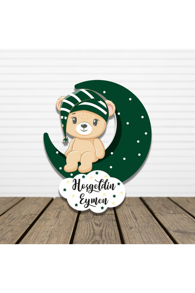 HET Concept 20 Adet Kişiye Özel Magnet Ay Üstünde Oturan Erkek Ayıcık Bebek H...