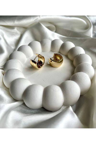 LUZ أقراط حلقية منحنية بشريط سميك