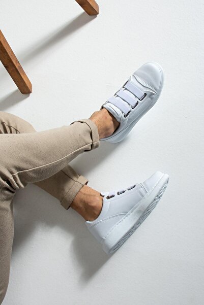 L.A Polo 341 Beyaz Renk Beyaz Tabanlı Günlük Erkek Spor Ayakkabı