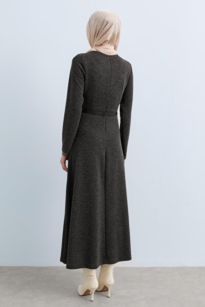 Nihan Kemerli Örme Elbise Haki