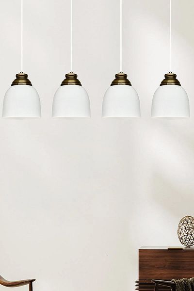Bamyum Deep Quadruple White Antique Headboard Single Chandelier Pendant Lamp Living Room Kitchen Boutique Lamp Lighting Chandeliers
