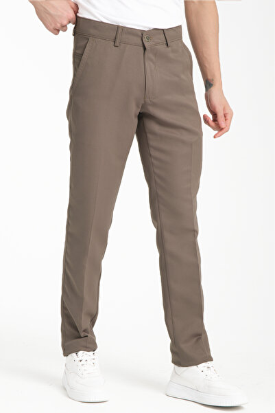 Varetta Ανδρικό καλοκαιρινό ίσιο λινό παντελόνι σε καφέ τσέπη