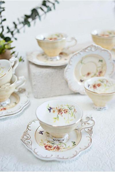 Kosova Gold Gilded Turkish Coffee Cup Set for 6 People 90 Cc Zjn-002