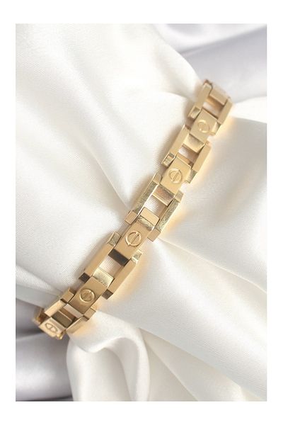 Clariss 316L Steel Gold Color Unisex Bracelet