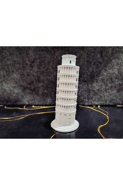 Hediyehanem Pizza Kulesi 3D Maket Model Dekor Biblo Pisa Tower 14 x 6.5 x 6.5 cm