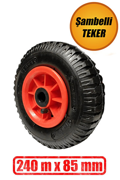 NUBLADO El Arabası Yük Taşıma Arabası Tekeri Burçlu Şişme Şambelli İç Lastikli Teker 240x85 mm Plastik Jant.