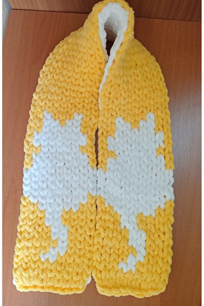 Müjde Tuhafiye Alize Puffy More Çift Taraflı Kedili Atkı ( En : 13 Cm Boy : 1...