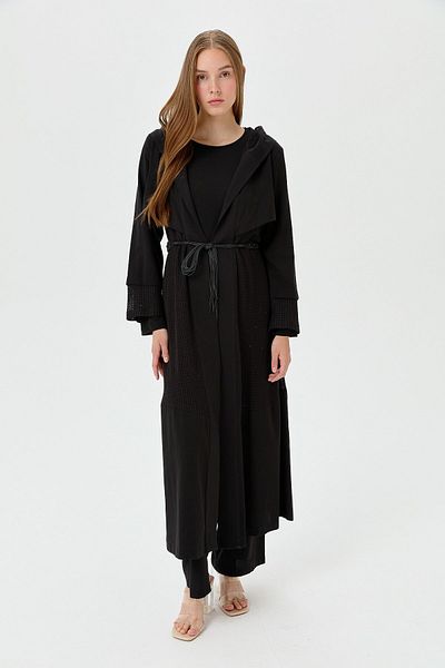 Nihan Black Trousers with Necklace Wear and Take Off Set