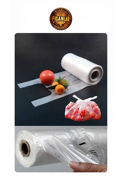 figanlar ambalaj Medium Size Roll Market Grocery Bags 200 Pieces of 1 Clear Color Fruit and Vegetable Bags