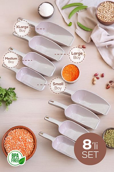 Vienev Pink Set of 8 Plastic Food Shovels