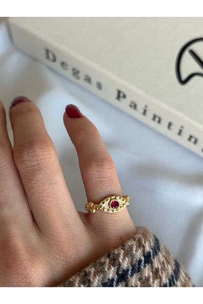 ringbox Eye Model Fuchsia Stone Sparrow Finger Ring