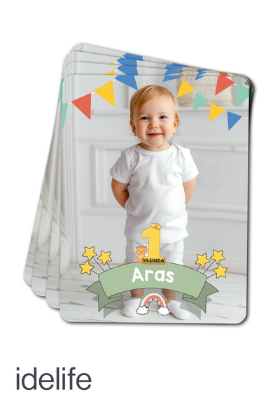 idelife Kişiye Özel Doğum Günü Buzdolabı Magneti Fotoğraflı Magnet 9 Adet 7x1...