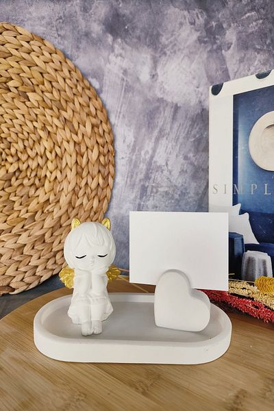 puridadesign Decorative Romantic Lover Heart Note Holder and Angel Set