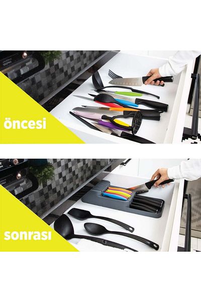 Myend Σετ μαχαιροπήρουνων Anthracite - 2 τεμαχίων, 9 θέσεων και 2 σειρές μαχαιροπήρουνων