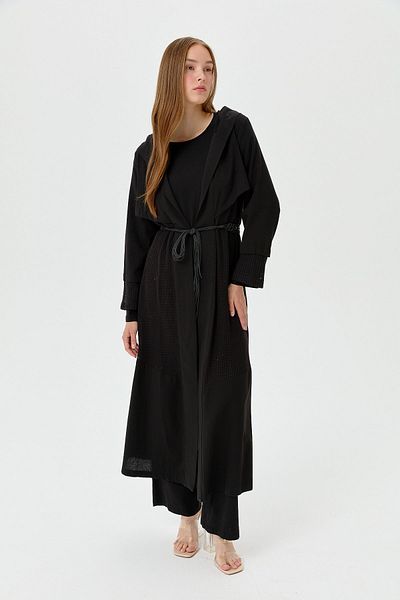 Nihan Black Trousers with Necklace Wear and Take Off Set