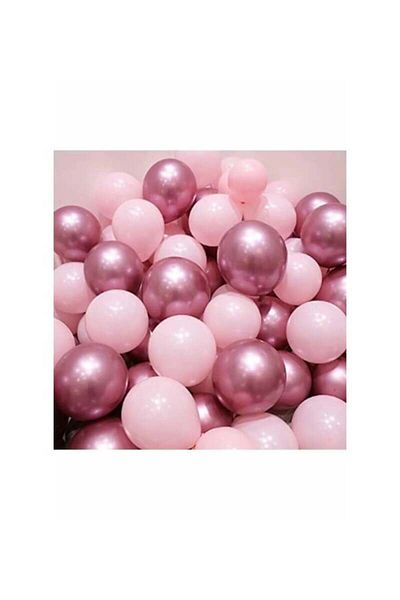 aşkın concept Chrome Pink and Macaron (Pastel) Pink Color 15 Pack Balloon