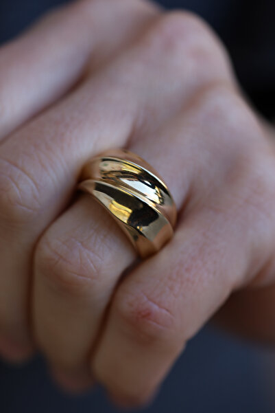 Yenigün Kuyumculuk 14 Ayar Altın Geniş Bombeli Şerit Yüzük