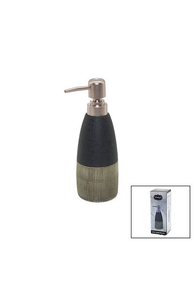Light up Anthracite gray - cream matte pattern ceramic liquid soap dispenser