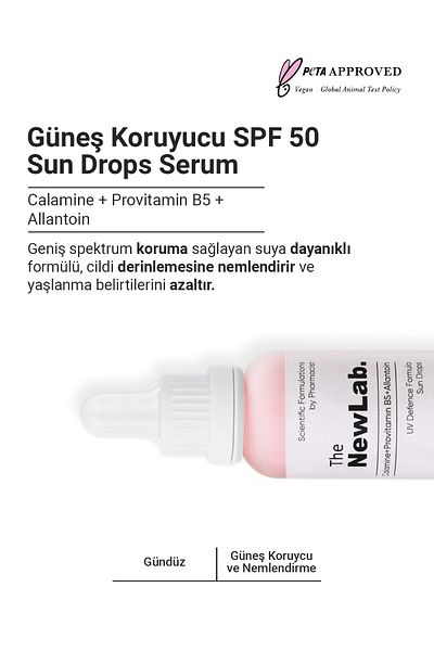The NewLab Sun Drops Serum - Sunscreen Spf 50, Uva/Uvb Pa