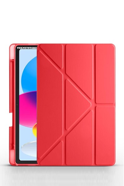 TEKNETSTORE İpad 11 A16 2025 10. Nesil 10.9 Kılıf Katlanır Kalem Bölmeli Sili...