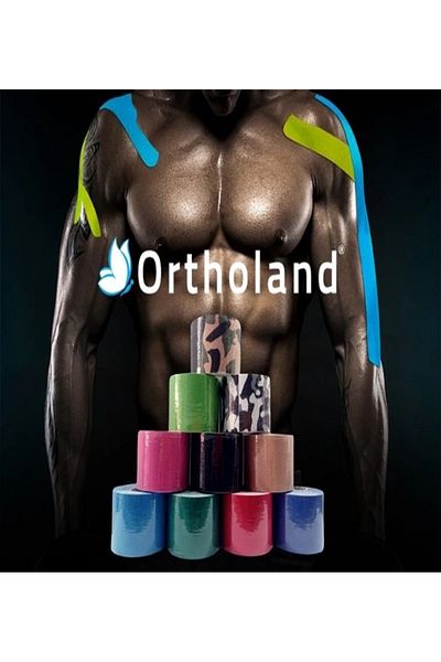 Ortholand شريط ألم رياضي من كينيسيو باللون الرمادي المموه مقاس 5 سم × 5 م