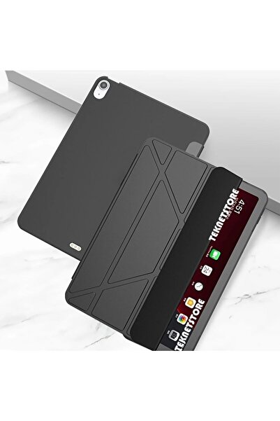 TEKNETSTORE İpad 11 A16 2025 10. Nesil 10.9 Kılıf Katlanır Kalem Bölmeli Silikon Standlı Uyku Modlu Akıllı Kapak