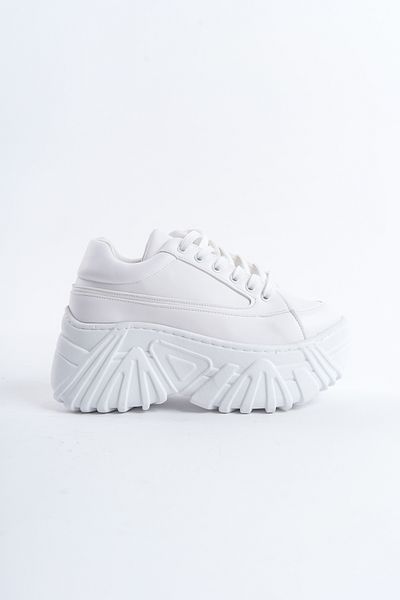 SEEM & BE Pantofi sport cu talpă înaltă cu platformă Gemma Pantofi albi pentru femei