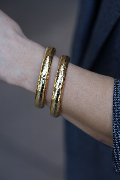 Yenigün Kuyumculuk 14 Ayar Altın İkili Şarnelli Amerikan Kalem Model Bilezik