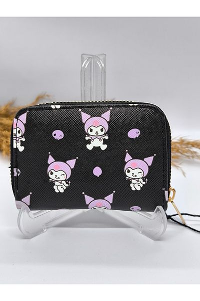 Ece Takı Aksesuar ДЕТСКИ ПОРТФЕЙЛ С ШАБЛОНИ KUROMI В ЧЕРЕН ЦВЯТ