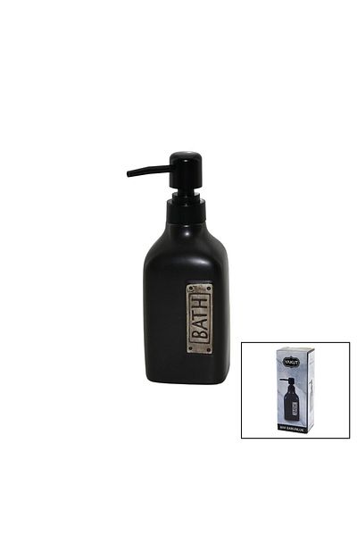 Light up Rectangular black - flat ceramic liquid soap dispenser
