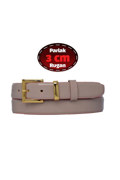GoDeri 3 cm Piele Lacuită Pulbere 100% Piele autentică Curea clasică pentru femei-r47