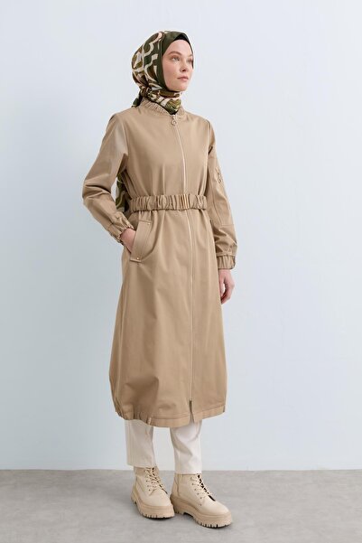 Nihan Bomber Uzun Kap Bej