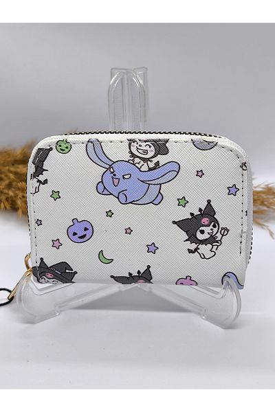 Ece Takı Aksesuar White Color Children's Wallet with Kuromi Pattern