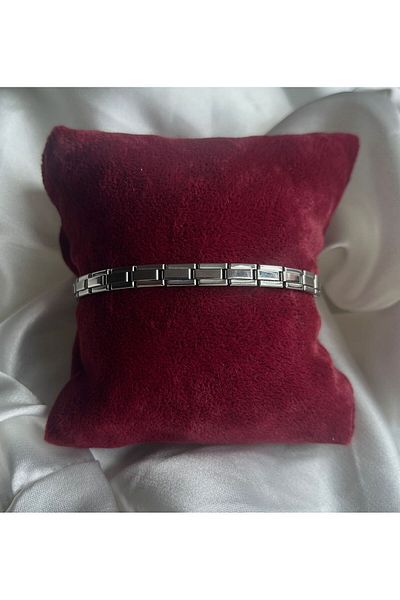 LUZ Silver Thin Italian Charm Flexible Steel Bracelet