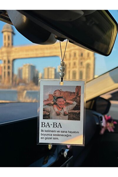 Mini Buket Kişiye Özel Fotoğraflı Araç Süsü, Kokusuz Kişisel Oto Süsü, Babalar Günü İçin Hediye