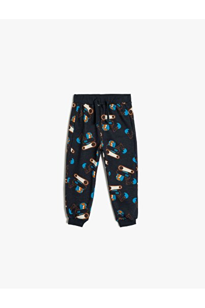 Koton Erkek Bebek Pamuklu Eşofman Altı Baskılı Beli Bağcıklı Şardonlu