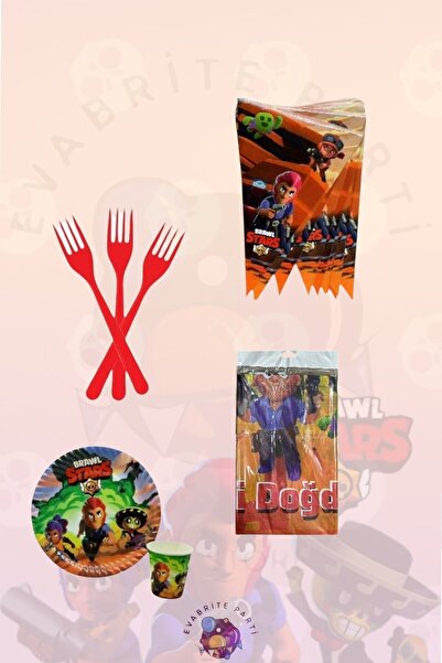 Evabrite Set tematic Brawl Stars pentru 16 persoane Maxia - Set pentru petrec...