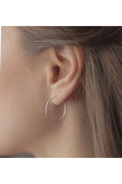kurukafagift Women's Hoop Earrings in Silver Color
