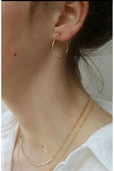 kurukafagift Gold Colored Women's Hoop Earrings