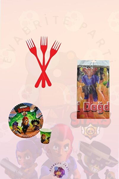 Evabrite Set tematic Brawl Stars pentru 16 persoane Media - Set pentru petrec...