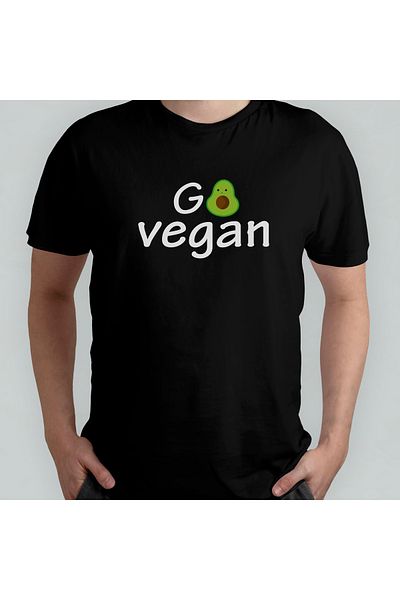 Pixxa Vegan Vegetarian - T-Shirt 100% Cotton Crew Neck Model 3